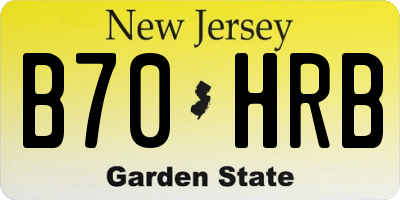 NJ license plate B70HRB