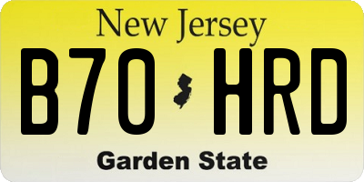 NJ license plate B70HRD
