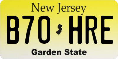 NJ license plate B70HRE