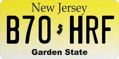 NJ license plate B70HRF