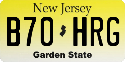 NJ license plate B70HRG