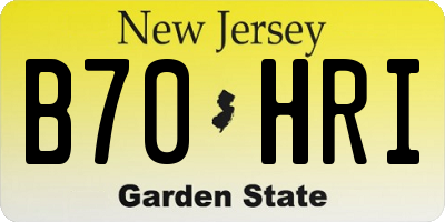 NJ license plate B70HRI