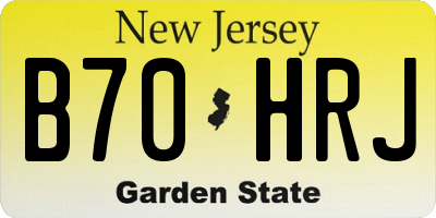 NJ license plate B70HRJ