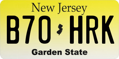 NJ license plate B70HRK