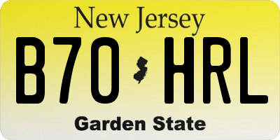 NJ license plate B70HRL