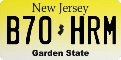 NJ license plate B70HRM