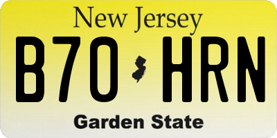 NJ license plate B70HRN
