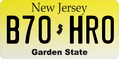 NJ license plate B70HRO
