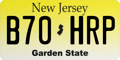 NJ license plate B70HRP