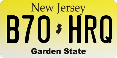 NJ license plate B70HRQ