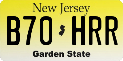 NJ license plate B70HRR