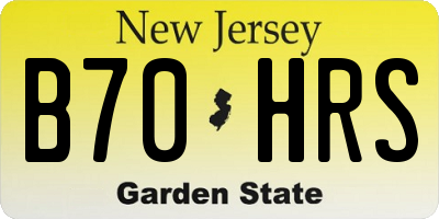 NJ license plate B70HRS