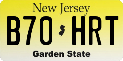 NJ license plate B70HRT