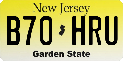 NJ license plate B70HRU