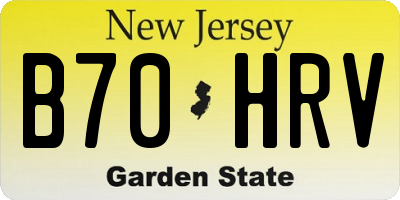 NJ license plate B70HRV