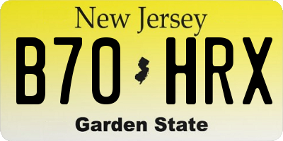 NJ license plate B70HRX