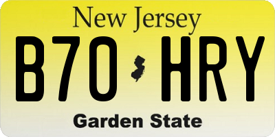NJ license plate B70HRY