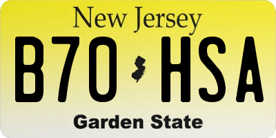 NJ license plate B70HSA