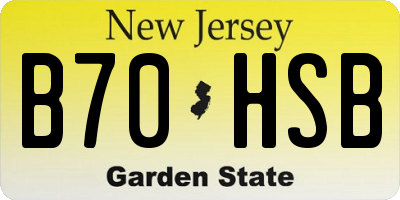 NJ license plate B70HSB
