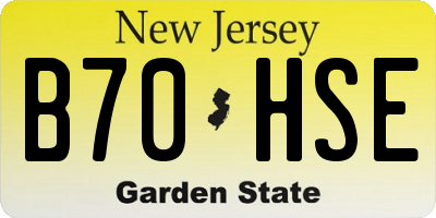 NJ license plate B70HSE