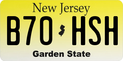NJ license plate B70HSH