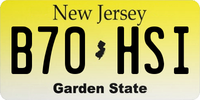NJ license plate B70HSI