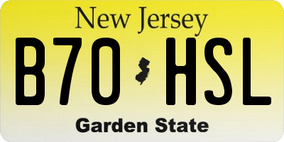 NJ license plate B70HSL