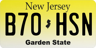 NJ license plate B70HSN