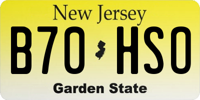 NJ license plate B70HSO