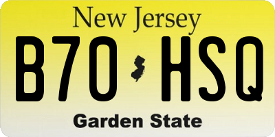 NJ license plate B70HSQ
