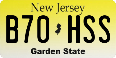 NJ license plate B70HSS