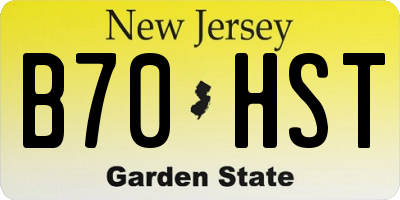 NJ license plate B70HST