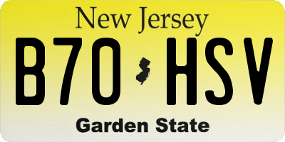NJ license plate B70HSV