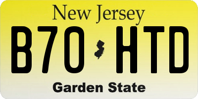 NJ license plate B70HTD