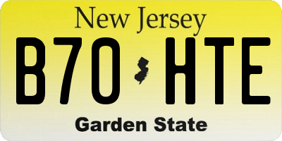 NJ license plate B70HTE