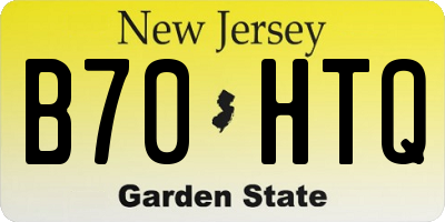 NJ license plate B70HTQ