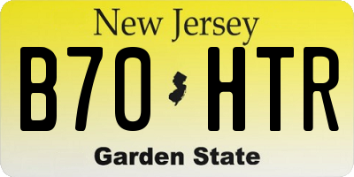 NJ license plate B70HTR