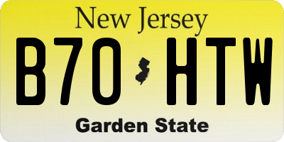NJ license plate B70HTW