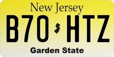 NJ license plate B70HTZ