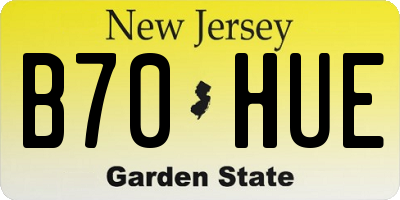 NJ license plate B70HUE