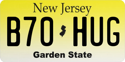 NJ license plate B70HUG