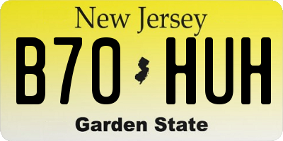 NJ license plate B70HUH