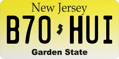 NJ license plate B70HUI