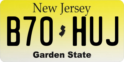 NJ license plate B70HUJ