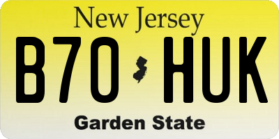 NJ license plate B70HUK