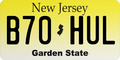 NJ license plate B70HUL