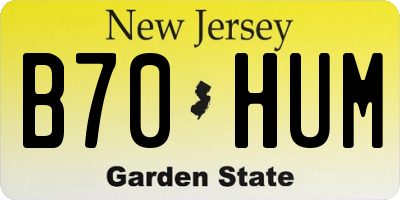 NJ license plate B70HUM