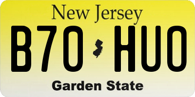 NJ license plate B70HUO
