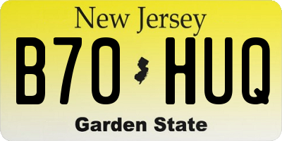 NJ license plate B70HUQ