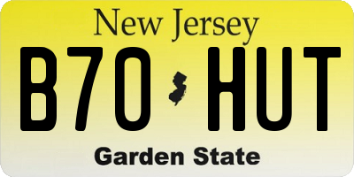 NJ license plate B70HUT